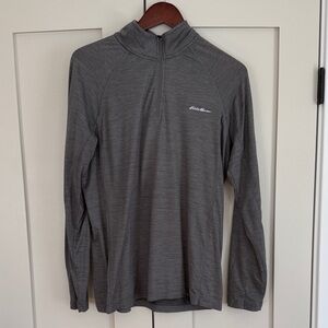 Eddie Bauer Charcoal Quarter-Zip Pullover